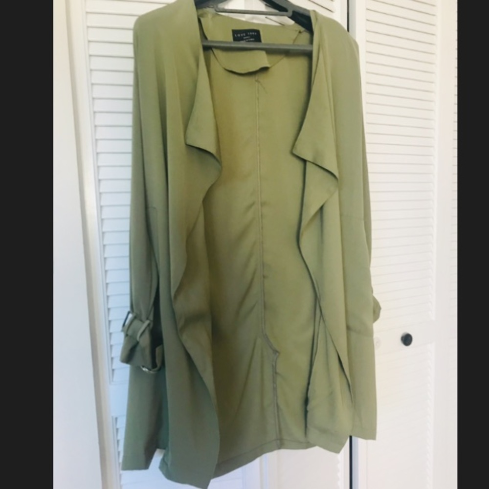 2/$25 🛍 Olive open-front long Jacket